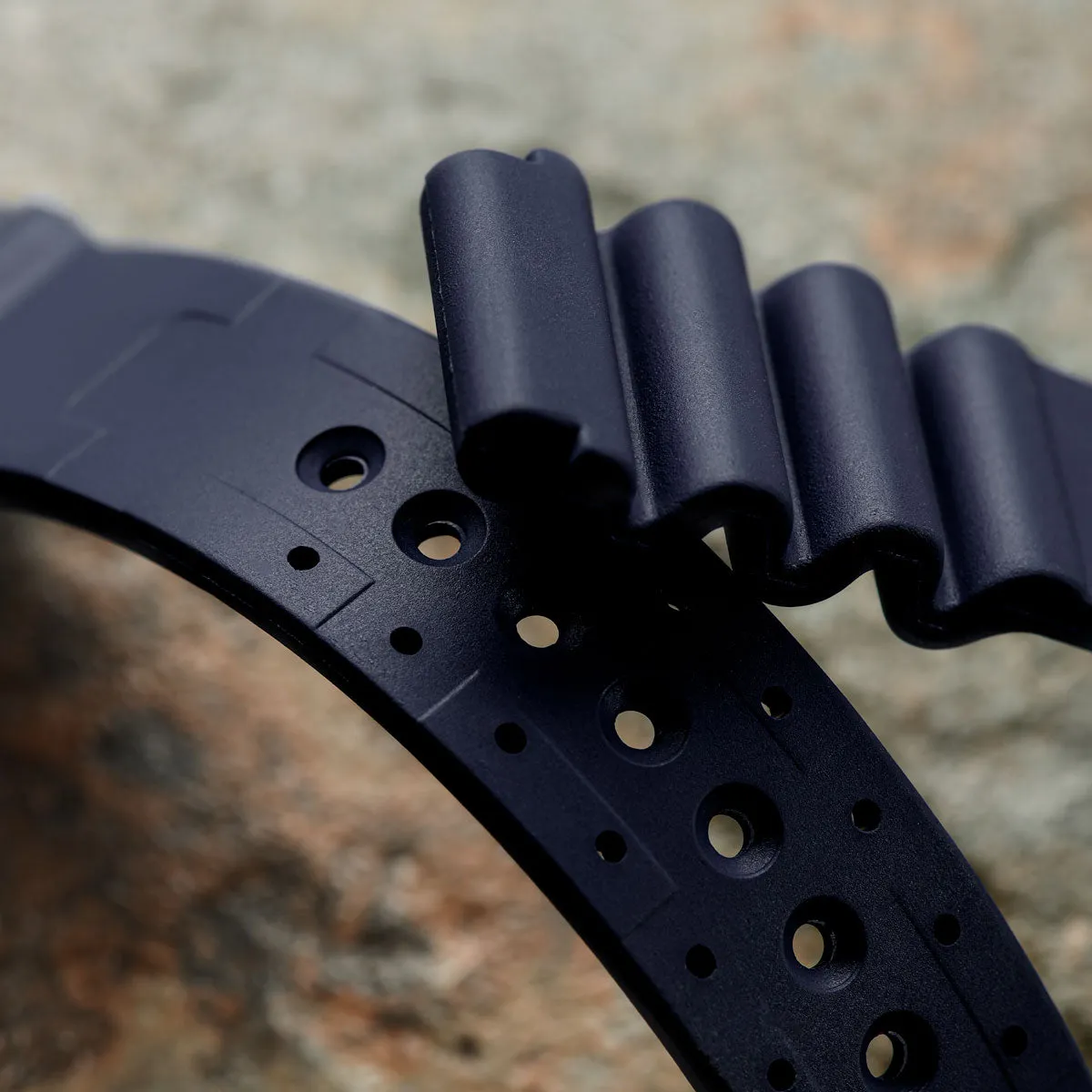 285 Italian Rubber Diver's Watch Strap - Dark Blue