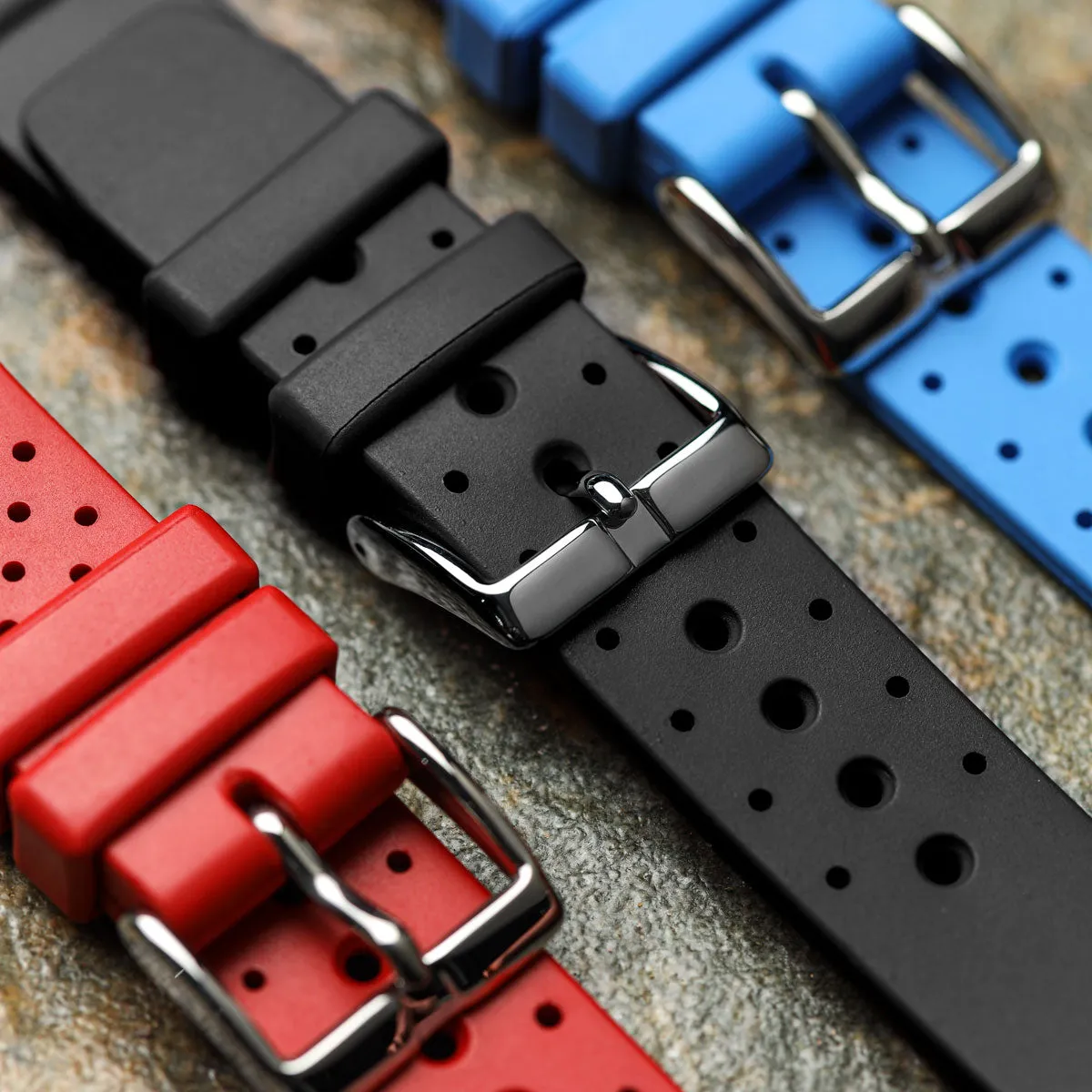 285 Italian Rubber Diver's Watch Strap - Dark Blue
