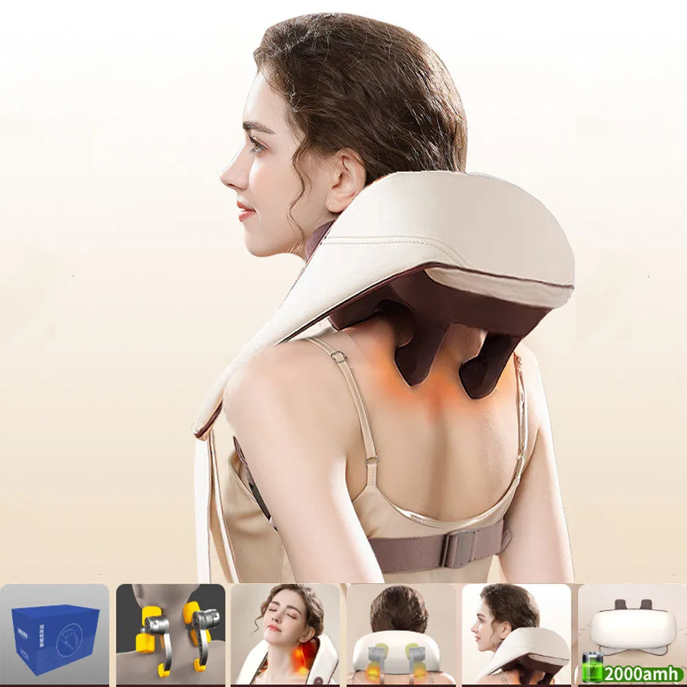 5D Massagers for Neck and Shoulder with Heat | Goletsure Pain Relief | Deep Kneading | Brown