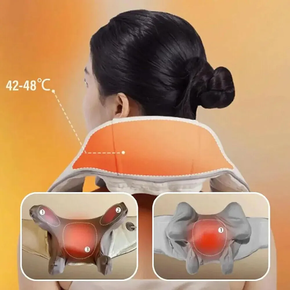 5D Massagers for Neck and Shoulder with Heat | Goletsure Pain Relief | Deep Kneading | Brown