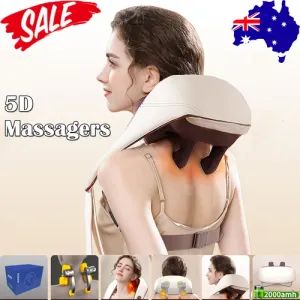 5D Massagers for Neck and Shoulder with Heat | Goletsure Pain Relief | Deep Kneading | Brown