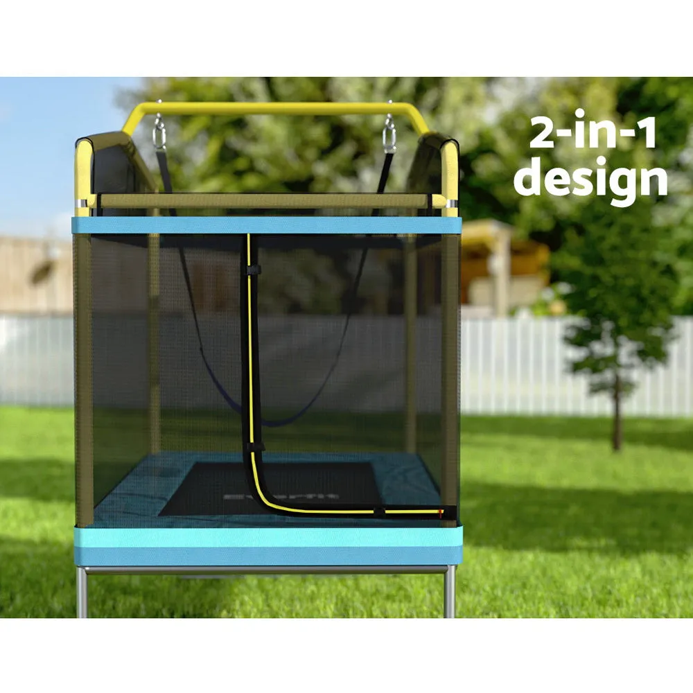 6FT Kids Trampoline with Enclosure, Swing, UV Resistant - Everfit