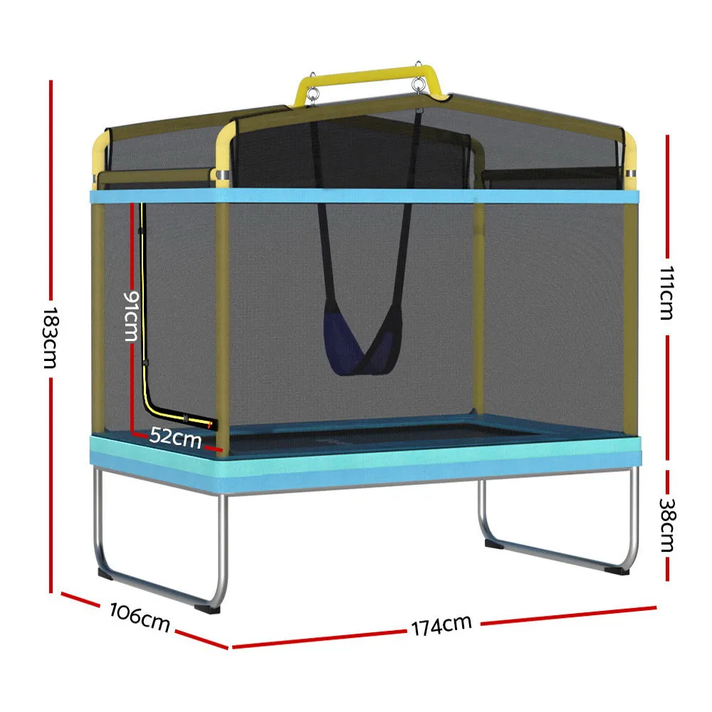 6FT Kids Trampoline with Enclosure, Swing, UV Resistant - Everfit