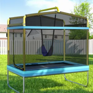 6FT Kids Trampoline with Enclosure, Swing, UV Resistant - Everfit