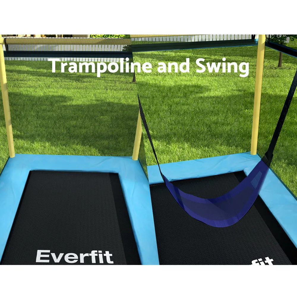 6FT Kids Trampoline with Enclosure, Swing, UV Resistant - Everfit