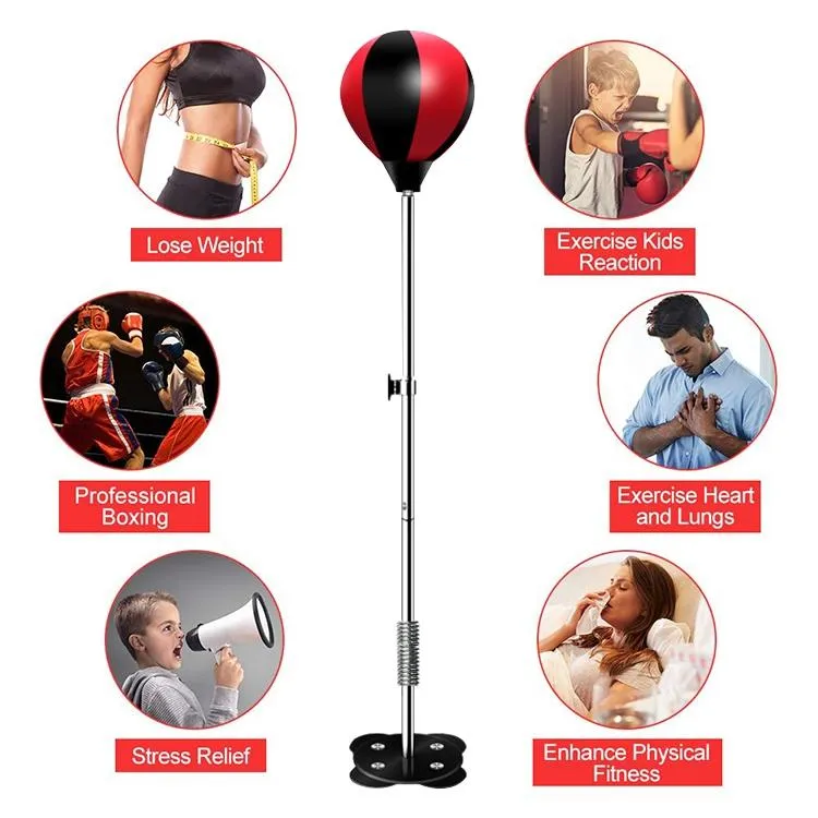 Adjustable Vertical Leather Speed Ball For Family Fitness