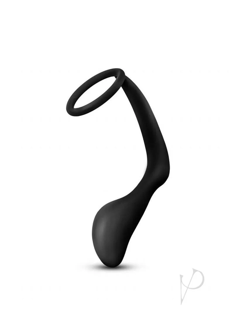 Anal Adv Platinum Cock Ring Plug Black