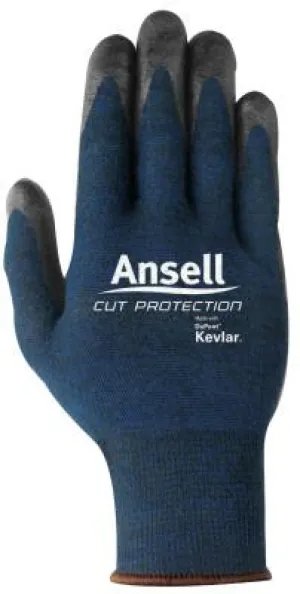 Ansell Cut Protection Gloves, Large, Black/Blue, 97-505-L