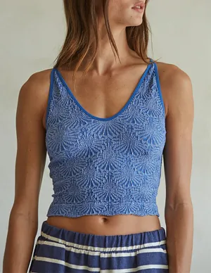 Ayla Stretch Jacquard Criss-Cross Tank Top