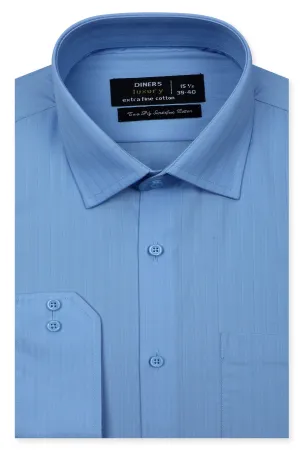 Blue Self Formal Men Shirt