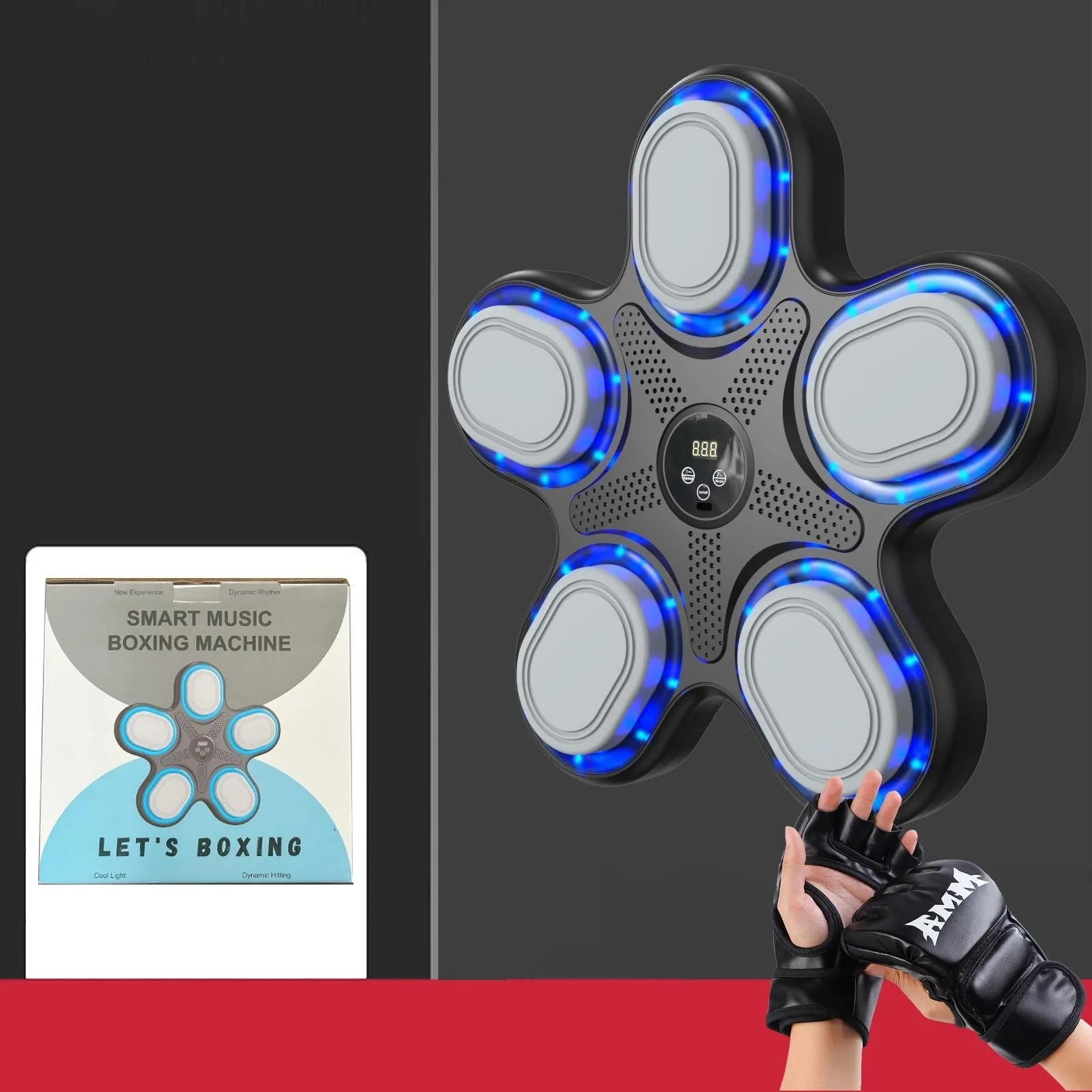 Bluetooth Music Boxing Machine With Adult Gloves - Reaction Training