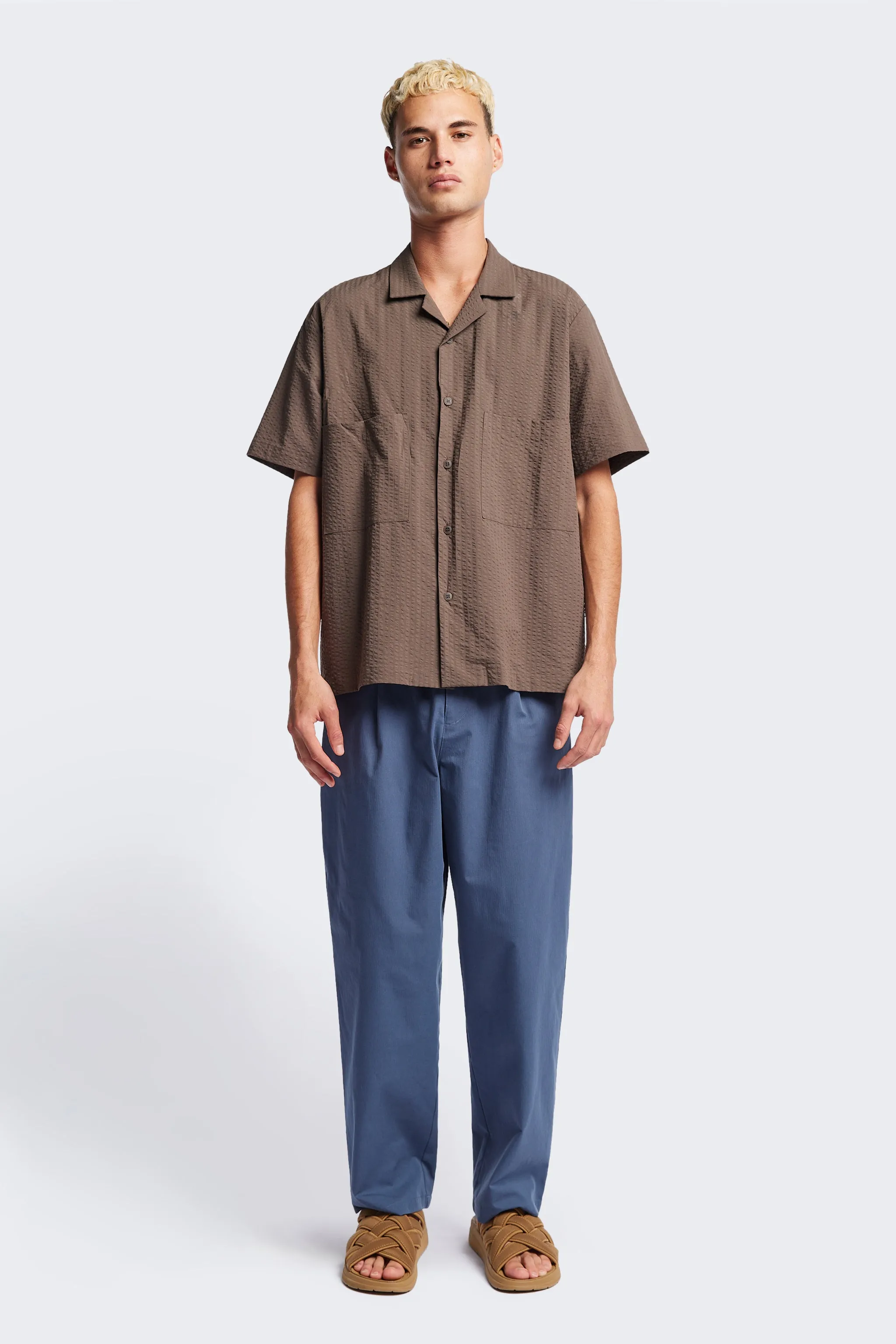 Boulder Pleat Pant Blue