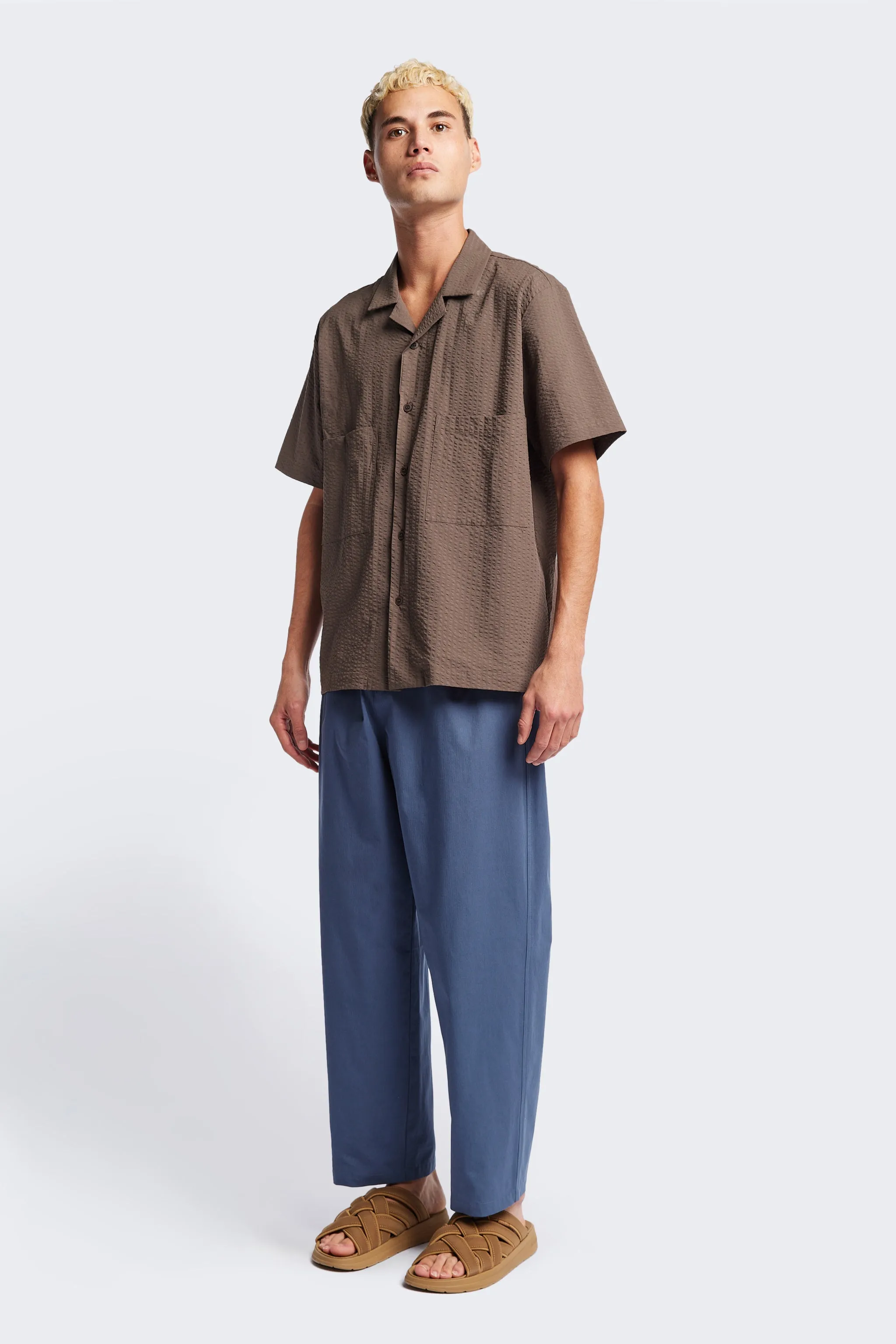 Boulder Pleat Pant Blue