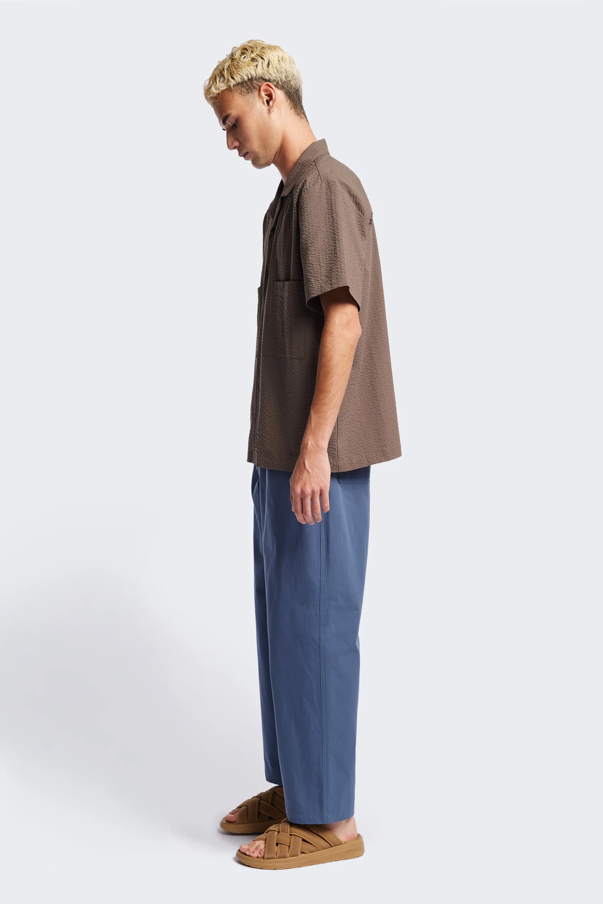 Boulder Pleat Pant Blue