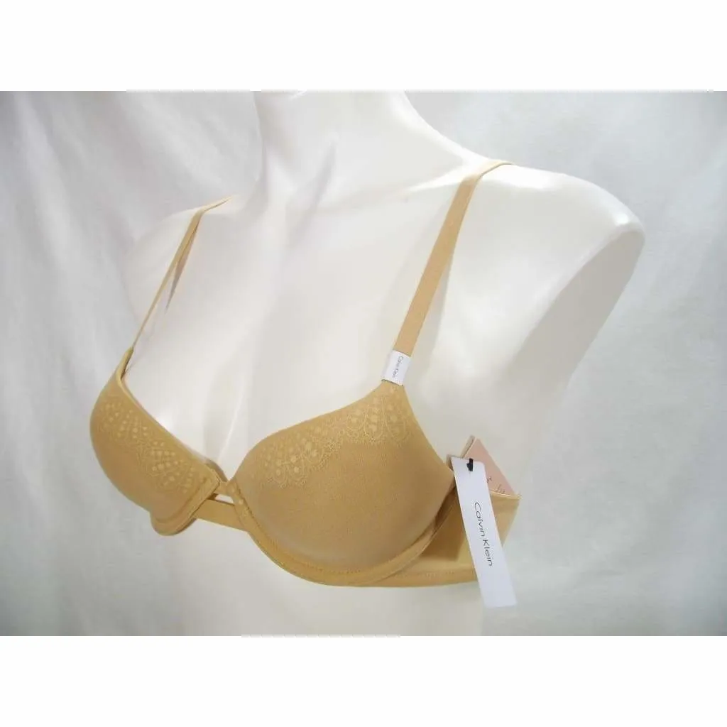 Calvin Klein QF1712 Perfectly Fit with Lace Full Coverage UW Bra 34A Nude NWT