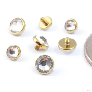 Flat Back Faceted Gem Threaded End in Titanium Anodized Gold from Industrial Strength