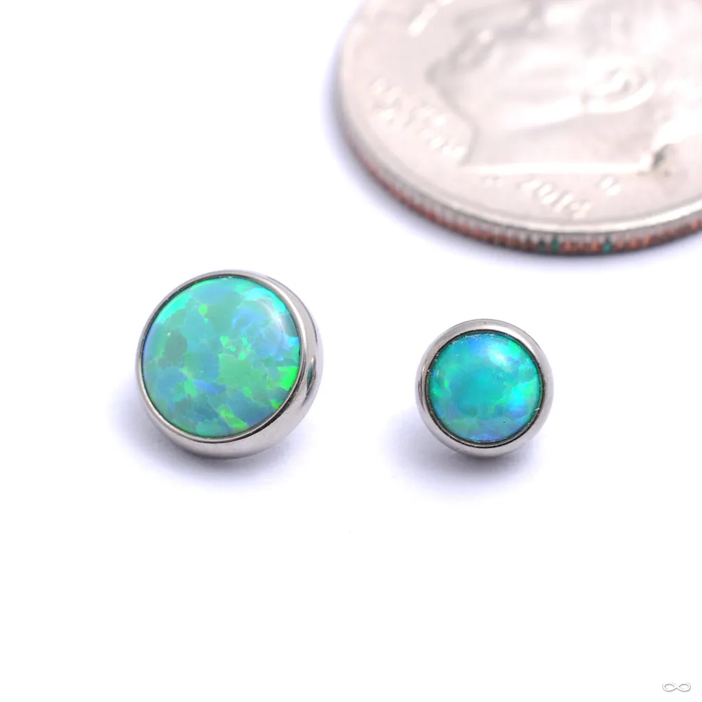Flat Back Faux-pal Cabochon Threaded End in Titanium from Industrial Strength