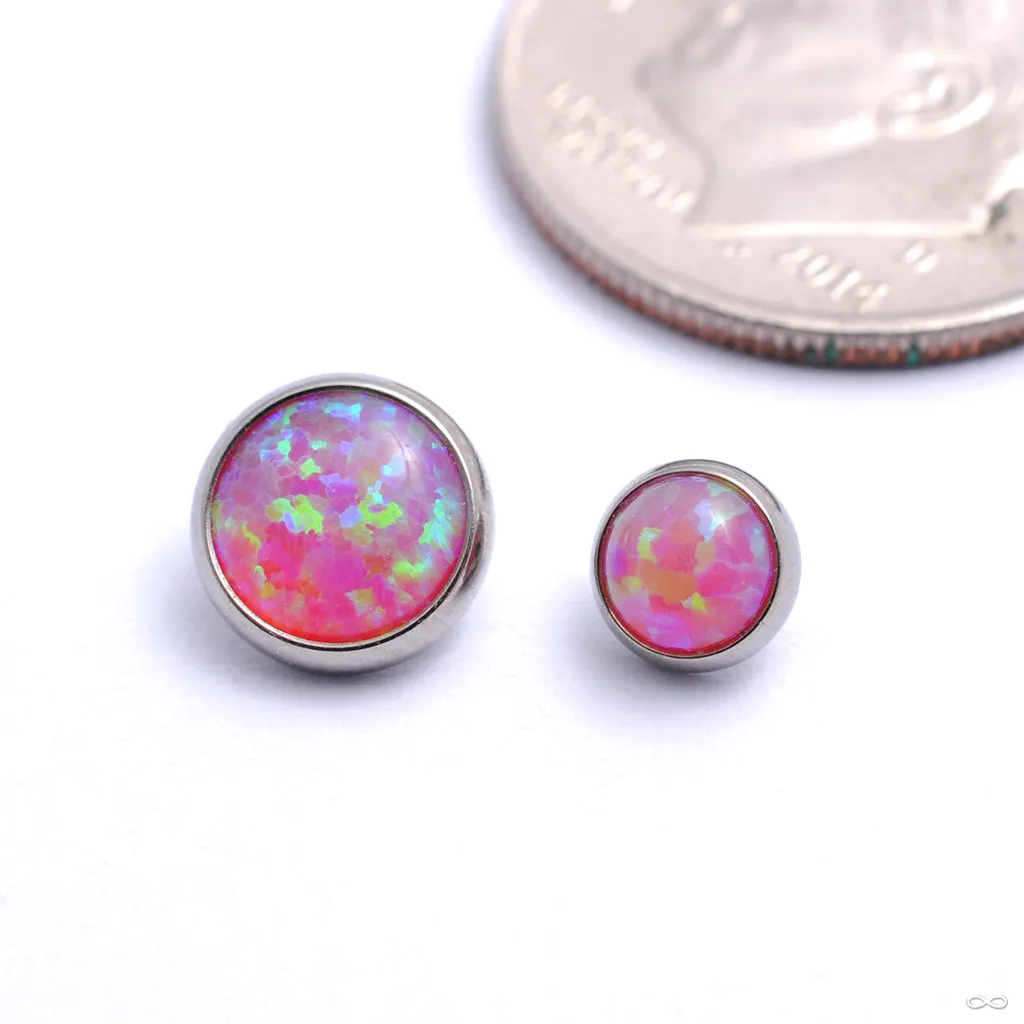 Flat Back Faux-pal Cabochon Threaded End in Titanium from Industrial Strength