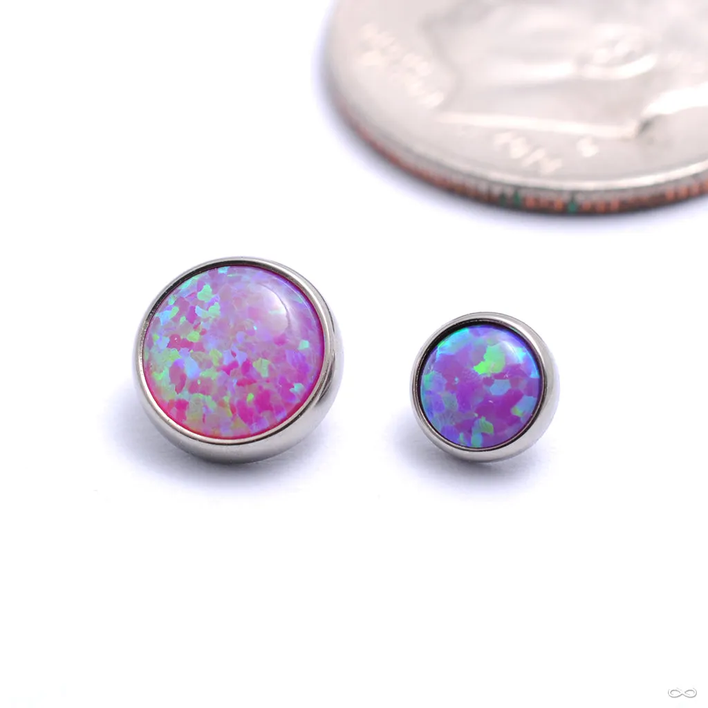 Flat Back Faux-pal Cabochon Threaded End in Titanium from Industrial Strength