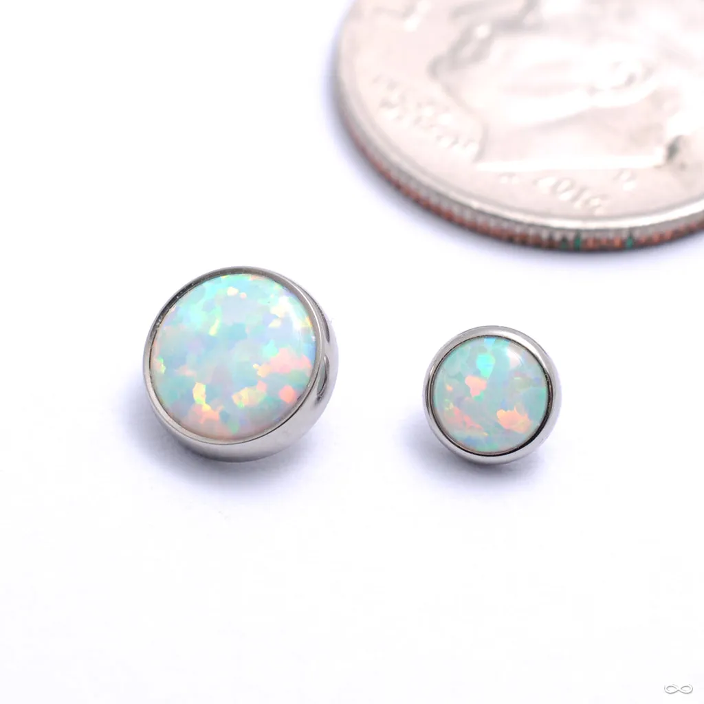 Flat Back Faux-pal Cabochon Threaded End in Titanium from Industrial Strength