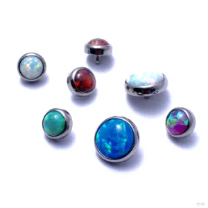 Flat Back Faux-pal Cabochon Threaded End in Titanium from Industrial Strength