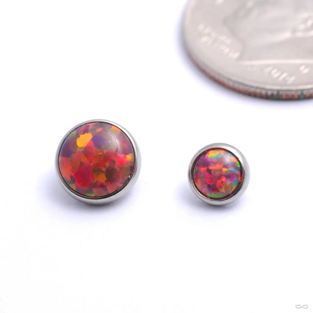 Flat Back Faux-pal Cabochon Threaded End in Titanium from Industrial Strength