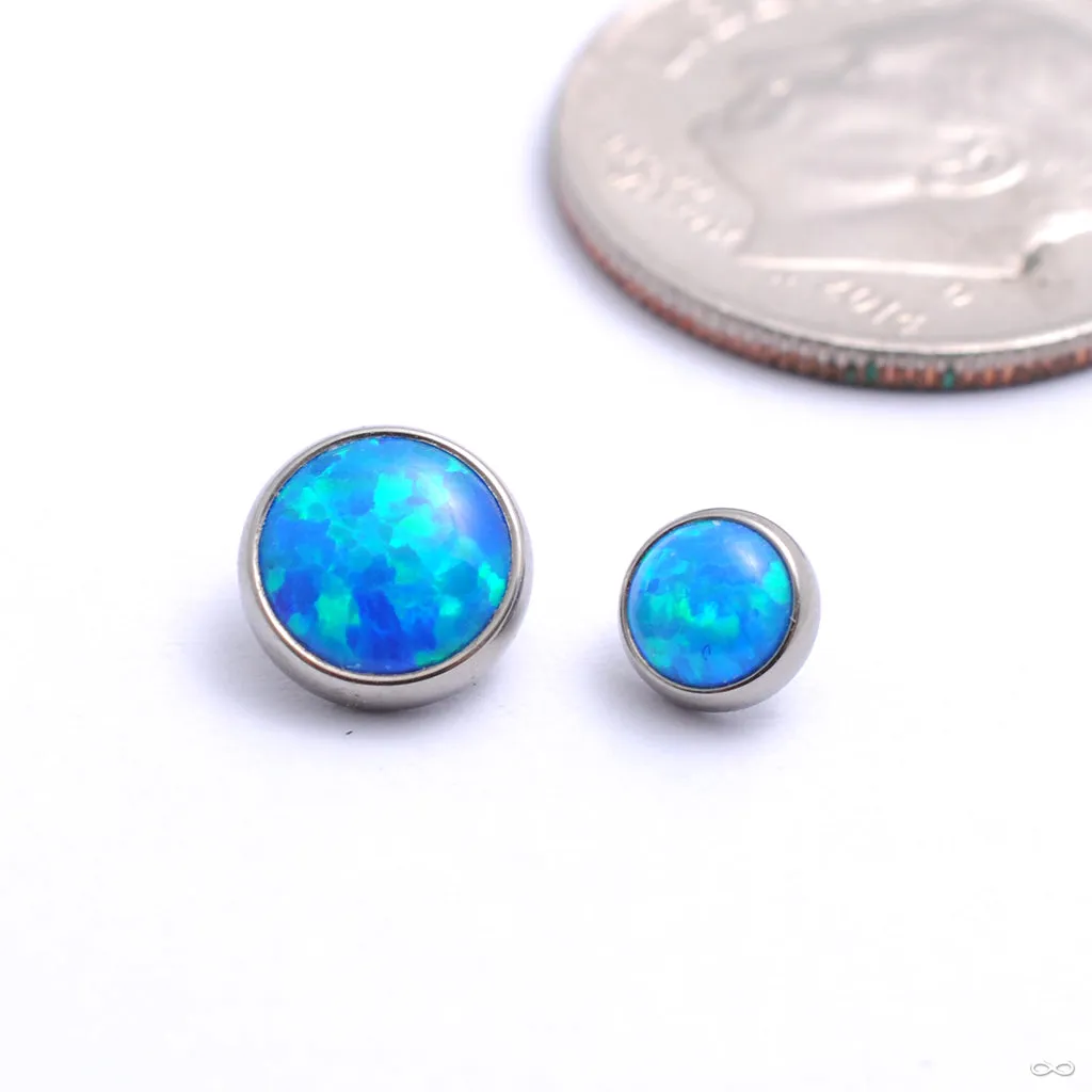 Flat Back Faux-pal Cabochon Threaded End in Titanium from Industrial Strength
