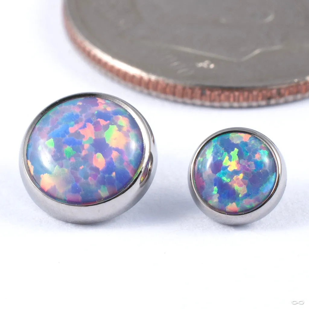 Flat Back Faux-pal Cabochon Threaded End in Titanium from Industrial Strength