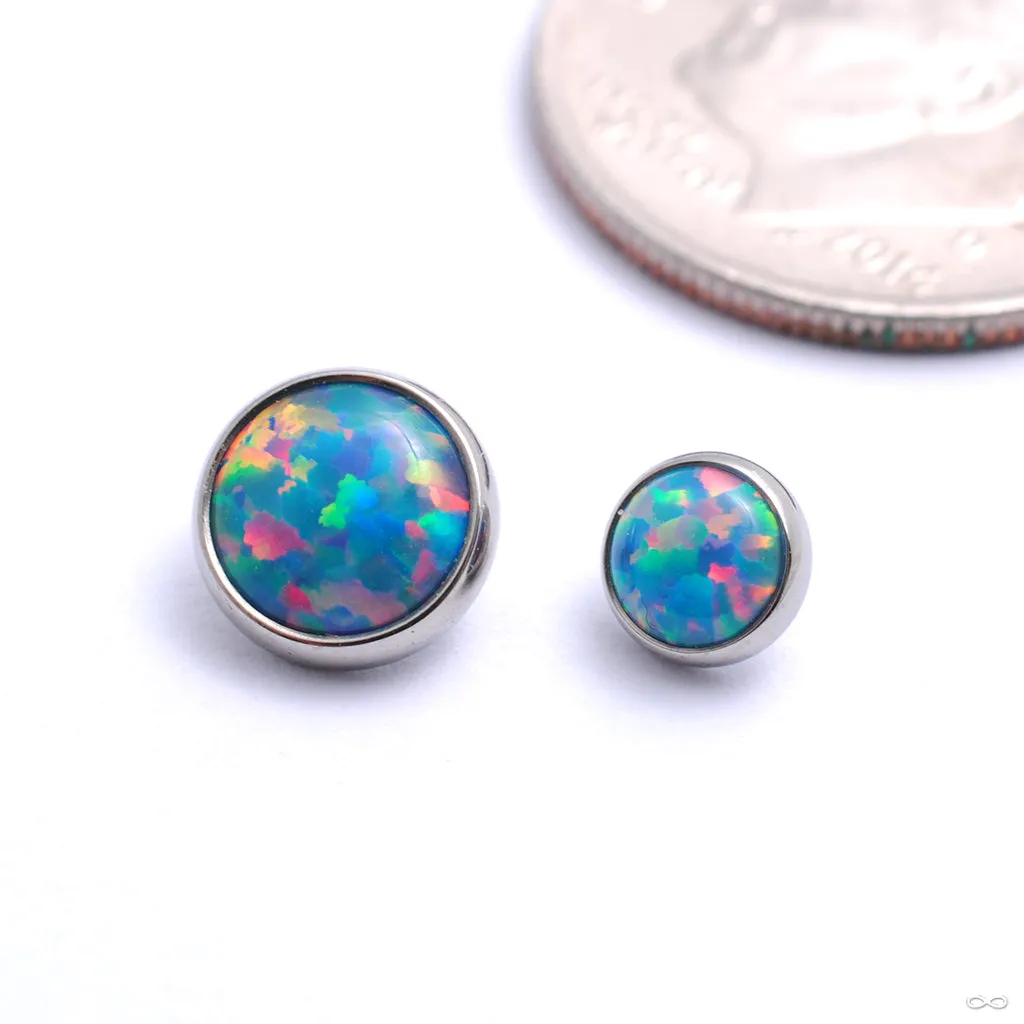 Flat Back Faux-pal Cabochon Threaded End in Titanium from Industrial Strength
