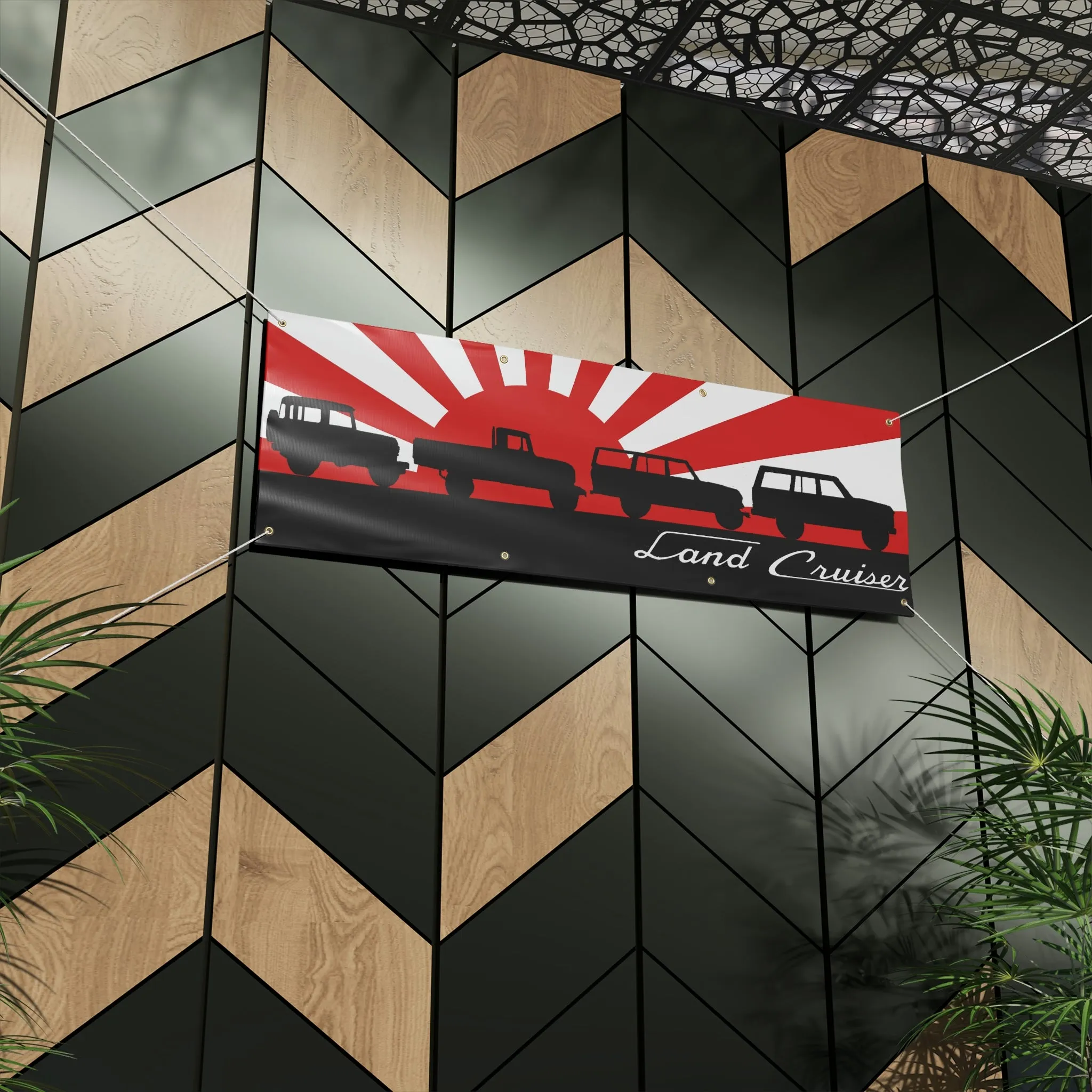 Garage banner Toyota Land Cruiser Mancave Decoration