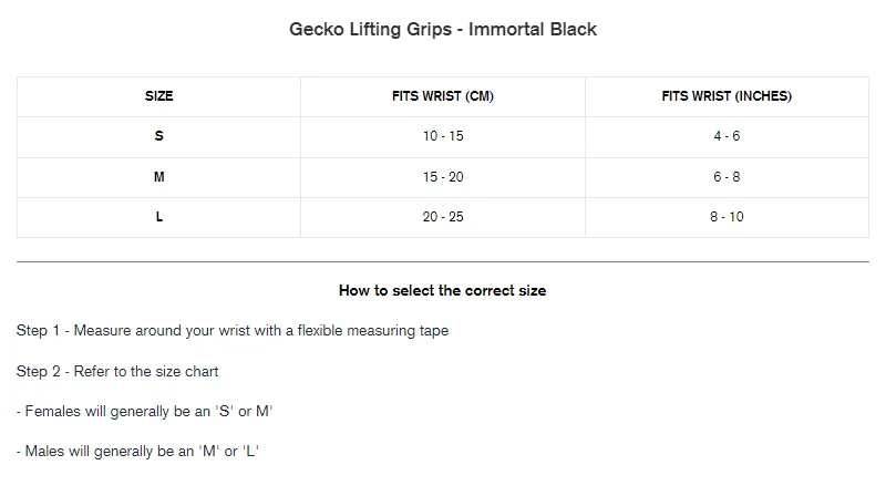 Gecko Lifting Grips - Immortal Black