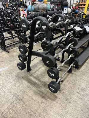 Intek Armor Series and Titan Rubber Fixed Barbell Set 20-110 - USED
