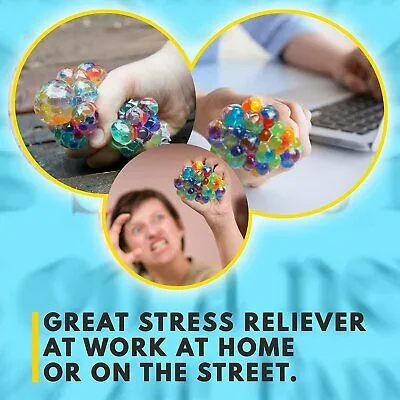 Mesh Balls - Squishy Fidget Balls Stress Reliever Party Favors - 12 Pack Single, FBA, In Stock