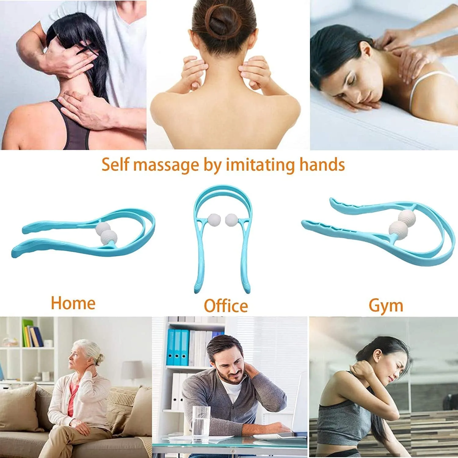 New Manual Neck Massager Roller For Shoulder