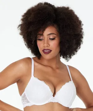 Pleasure State My Fit Lace Graduated Push-Up Plunge Bra - White