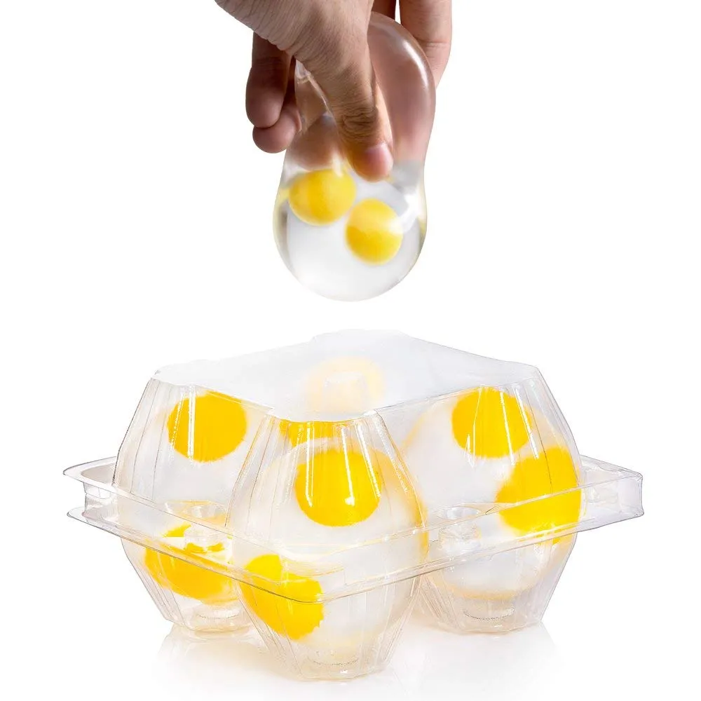 PROLOSO Egg Splat Ball Squishy Toys - Stress Relief Eggs Yolk Balls for Children & Adults