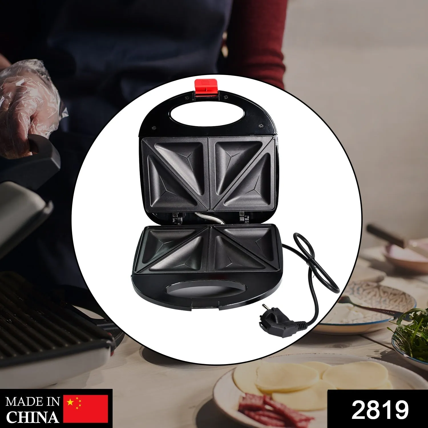 Sandwich Maker Makes Sandwich Non-Stick Plates| Easy to Use with Indicator Lights Sandwich toaster