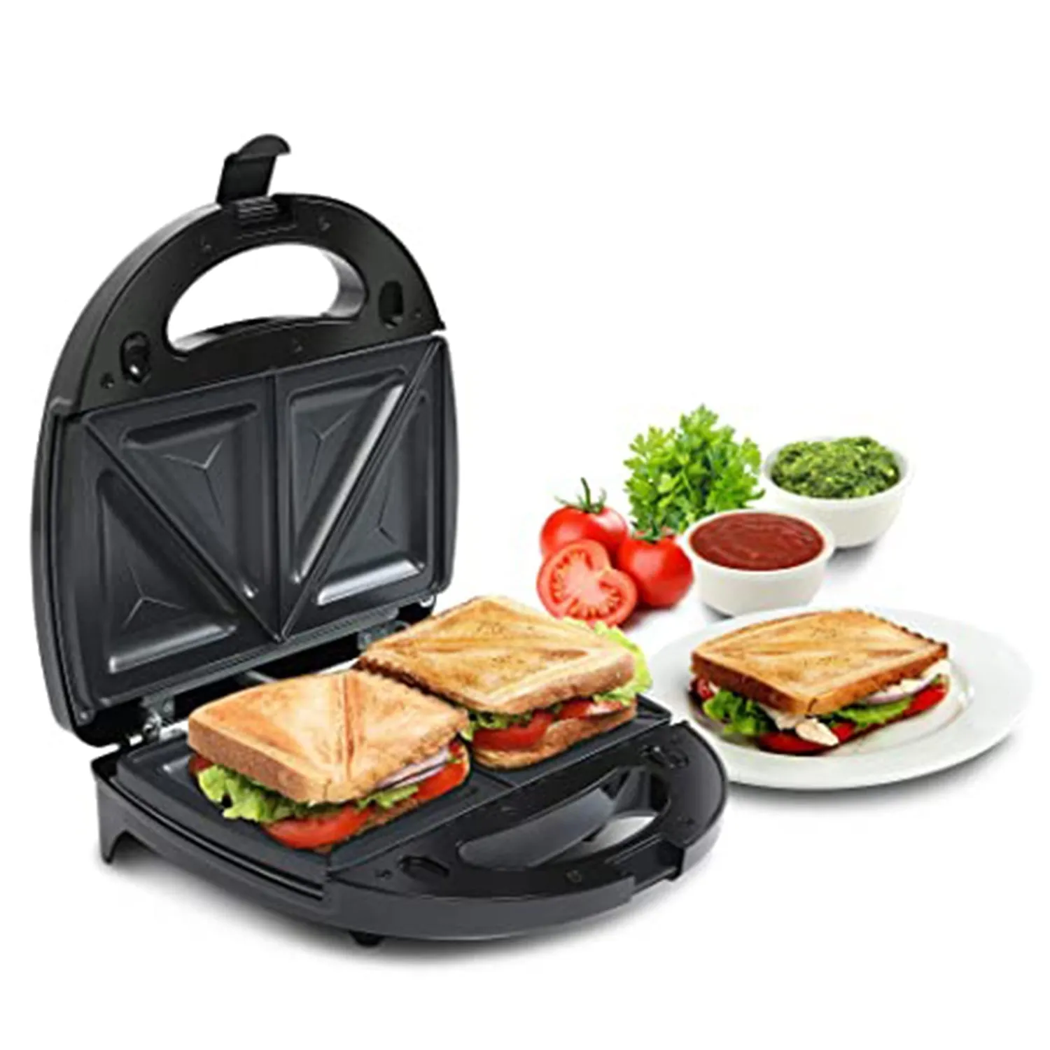 Sandwich Maker Makes Sandwich Non-Stick Plates| Easy to Use with Indicator Lights Sandwich toaster