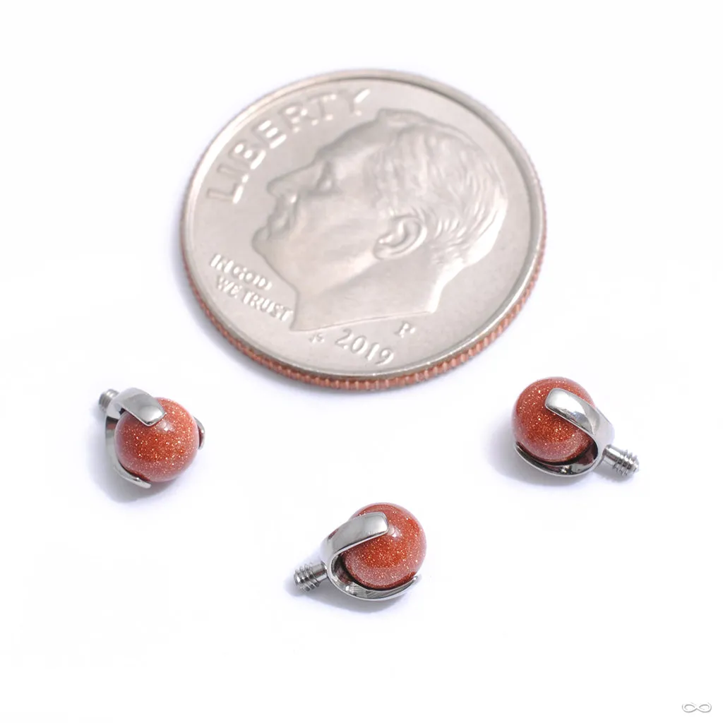 Three Prong Natural Stone Threaded End in Titanium from Industrial Strength