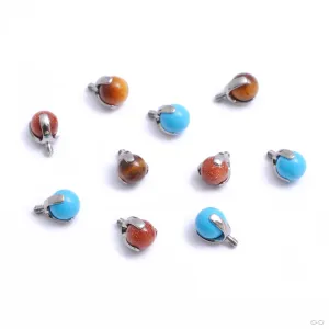 Three Prong Natural Stone Threaded End in Titanium from Industrial Strength
