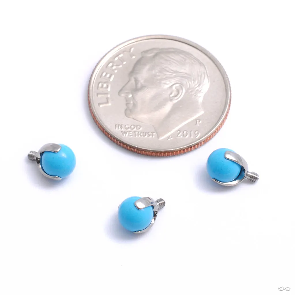 Three Prong Natural Stone Threaded End in Titanium from Industrial Strength