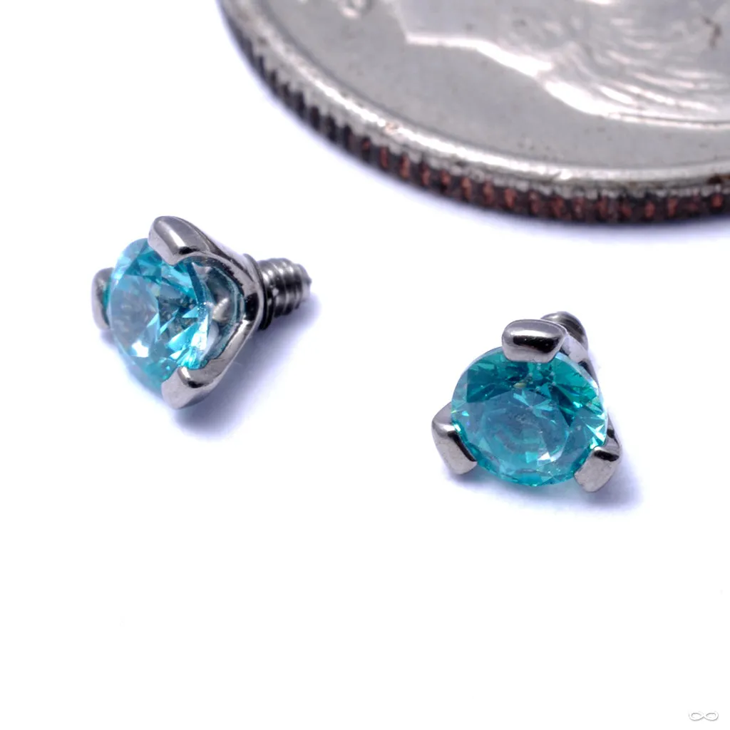 Three Prong-set Gem Threaded End in Titanium from Industrial Strength