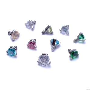 Three Prong-set Gem Threaded End in Titanium from Industrial Strength