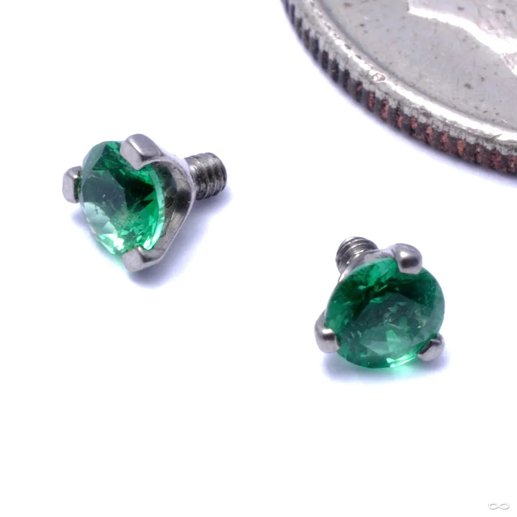 Three Prong-set Gem Threaded End in Titanium from Industrial Strength
