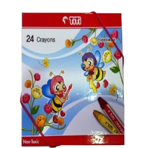 TITI Bee Wax Triangular Crayon 24 Color 13mm x 83mm