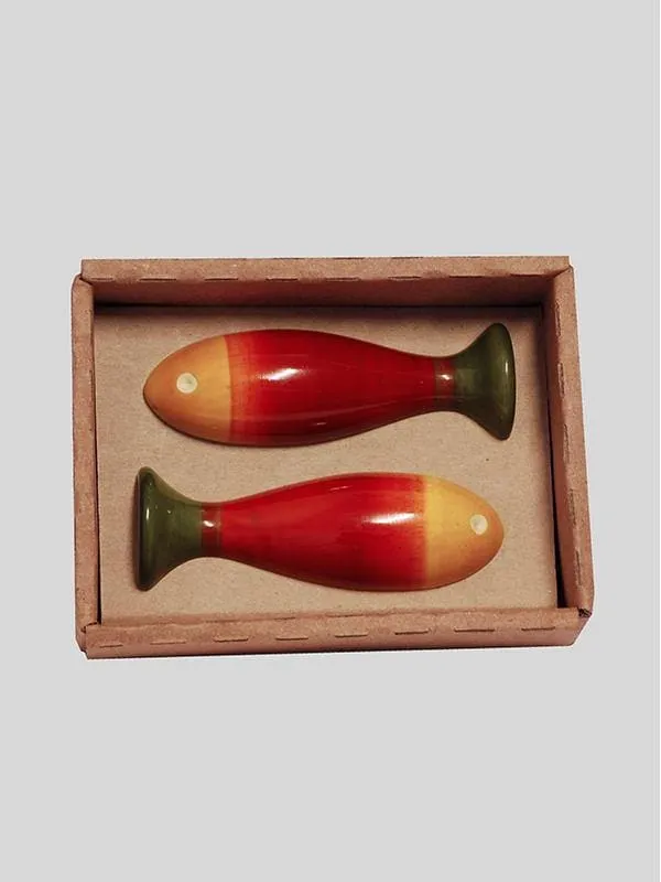 Wooden Fish Fridge Magnets set of 2